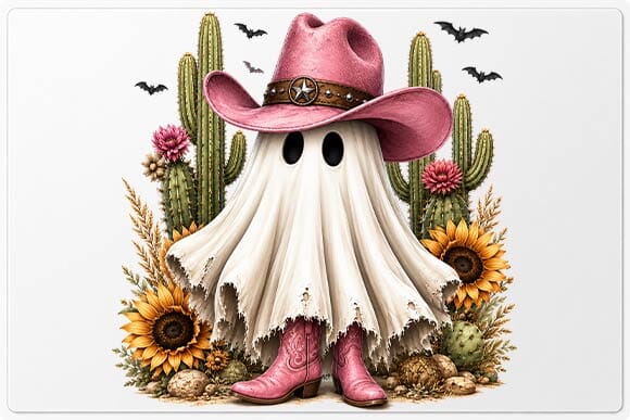 Cowgirl Ghost Halloween PNG, Western Sublimation Design SVG BillahCrafts 