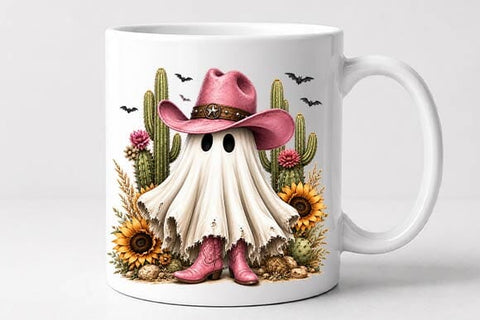 Cowgirl Ghost Halloween PNG, Western Sublimation Design SVG BillahCrafts 