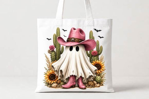 Cowgirl Ghost Halloween PNG, Western Sublimation Design SVG BillahCrafts 