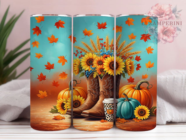 Cowgirl Glitter Pumpkin Fall Tumbler Wrap, Glitter Pumpkin Png, Cowgirl Fall Tumbler, 20oz Skinny Tumbler Png, Fall Vibes Png, Pumpkin Boots Png, Sparkly Autumn Tumbler Sublimation Li Zamperini 