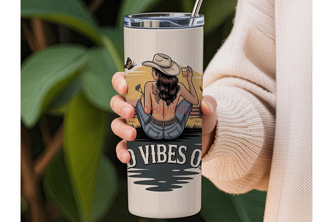 Cowgirl Good Vibes 20oz Tumbler Wrap Sublimation DesignSVG 