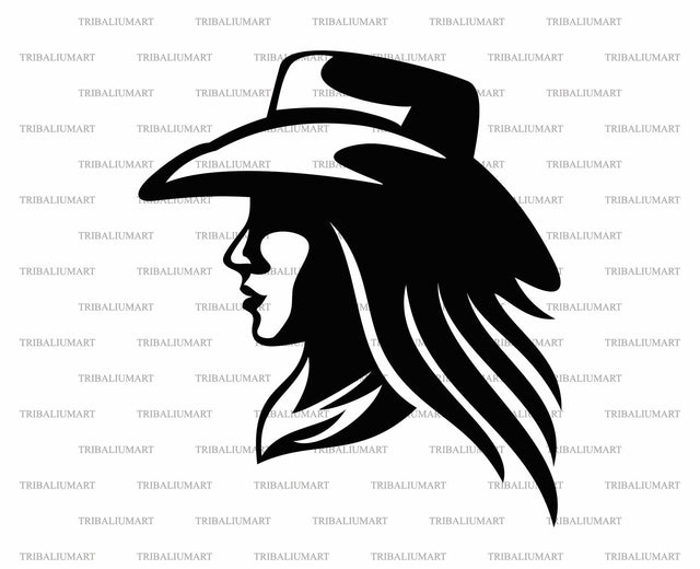 Cowgirl Head Profile SVG TribaliumArtSF 