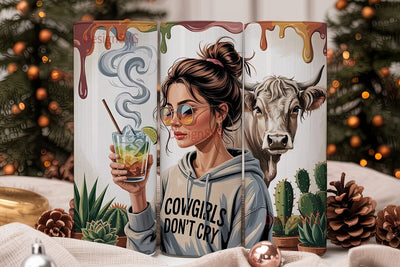 Cowgirl & Highland Cow 20oz Tumbler Wrap Sublimation DesignSVG 