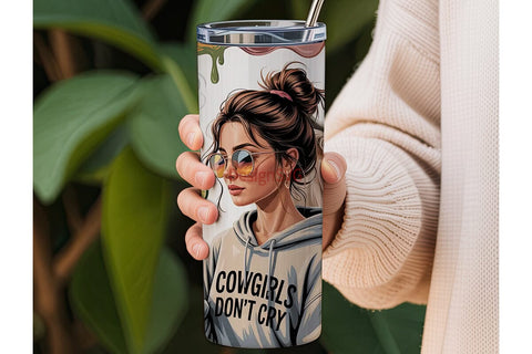 Cowgirl & Highland Cow 20oz Tumbler Wrap Sublimation DesignSVG 