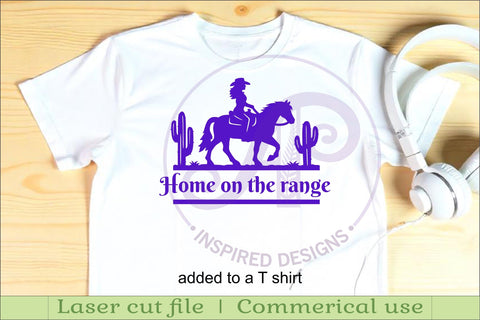 Cowgirl Horse Rider SVG -Western Cowboy Silhouette -Ranch SVG APInspireddesigns 