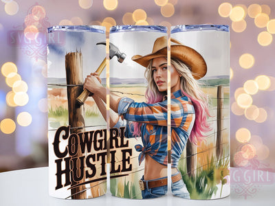 Cowgirl Hustle 20oz Tumbler, Cowgirl Hustle Quote, Western Style Wrap, 20oz Tumbler Wrap, Sublimation Design PNG, Rustic Cowgirl Gift, Country Girl Wrap Sublimation SvggirlplusArt 