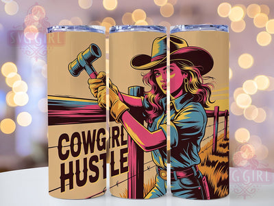 Cowgirl Hustle 20oz Tumbler, Cowgirl Hustle Quote, Western Style Wrap, 20oz Tumbler Wrap, Sublimation Design PNG, Rustic Cowgirl Gift, Country Girl Wrap Sublimation SvggirlplusArt 