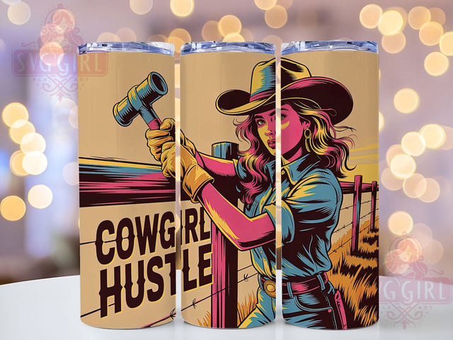 Cowgirl Hustle 20oz Tumbler, Cowgirl Hustle Quote, Western Style Wrap, 20oz Tumbler Wrap, Sublimation Design PNG, Rustic Cowgirl Gift, Country Girl Wrap Sublimation SvggirlplusArt 