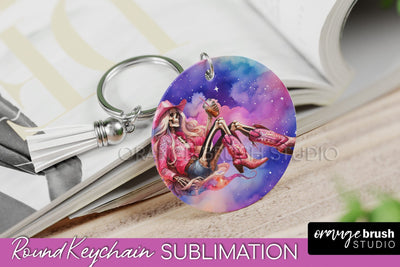 Cowgirl Keychain - Halloween Skeleton Keychain Sublimation Sublimation OrangeBrushStudio 
