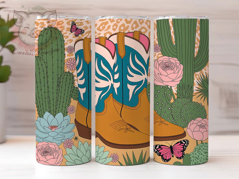 Cowgirl Life Boot Tumbler, Cowgirl Boot Tumbler, Western 20oz Wrap, Sublimation Design, Stylish Gift Idea, Rustic Cowgirl Wrap, Country Boot Tumbler Sublimation Lara' s Designs 