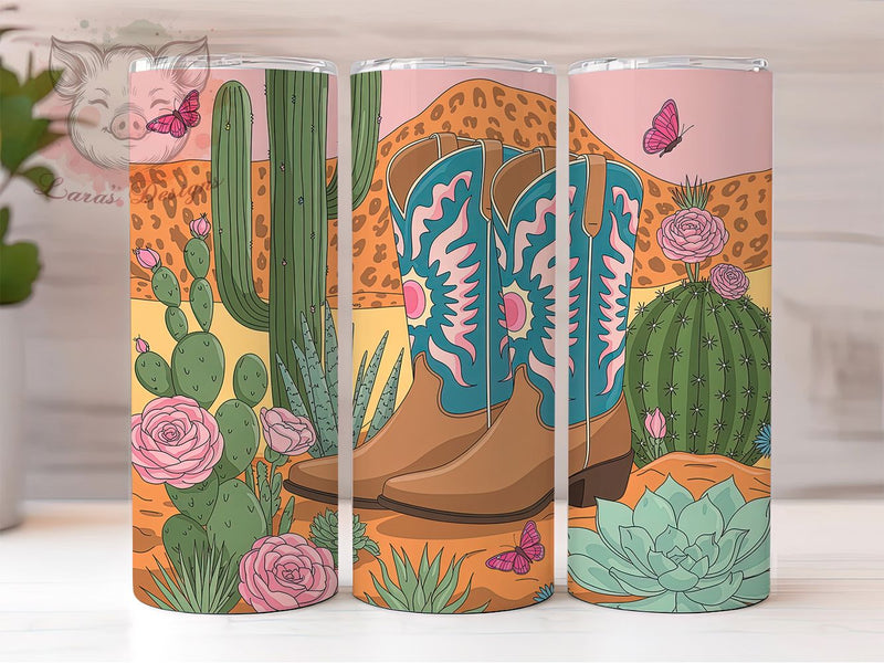 Cowgirl Life Boot Tumbler, Cowgirl Boot Tumbler, Western 20oz Wrap, Sublimation Design, Stylish Gift Idea, Rustic Cowgirl Wrap, Country Boot Tumbler Sublimation Lara' s Designs 