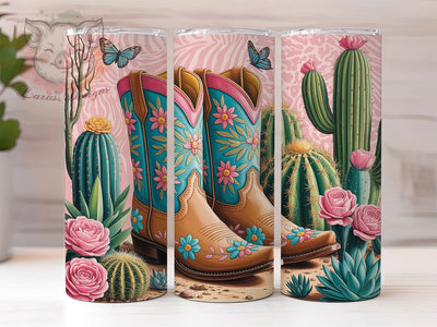 Cowgirl Life Boot Tumbler, Cowgirl Boot Tumbler, Western 20oz Wrap, Sublimation Design, Stylish Gift Idea, Rustic Cowgirl Wrap, Country Boot Tumbler Sublimation Lara' s Designs 