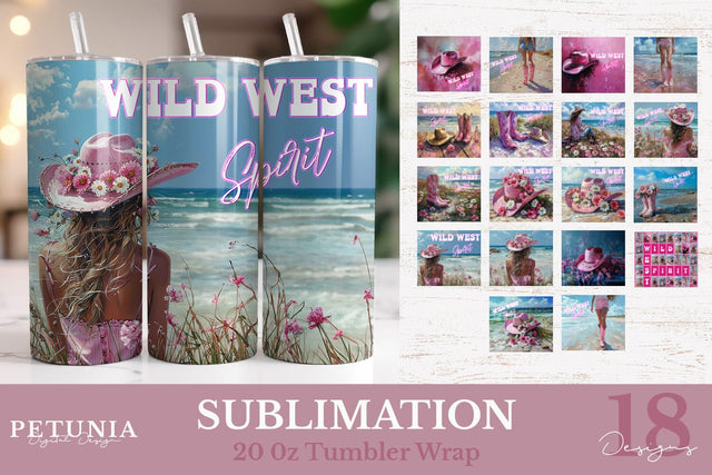 Cowgirl Life Tumbler | Sublimation Western Tumbler Wrap Sublimation Petunia Digital Design 