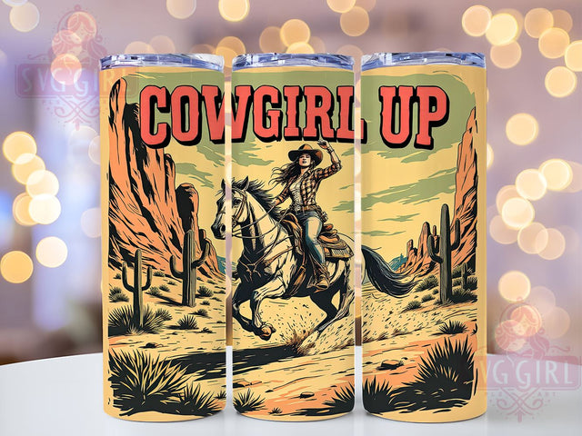 Cowgirl Retro 20oz Tumbler Wrap, Cowgirl Tumbler, Retro Western Design, Aesthetic Drinkware, 20oz Sublimation, Country Style, Western Decor, Gift for Cowgirl Sublimation SvggirlplusArt 