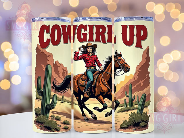 Cowgirl Retro 20oz Tumbler Wrap, Cowgirl Tumbler, Retro Western Design, Aesthetic Drinkware, 20oz Sublimation, Country Style, Western Decor, Gift for Cowgirl Sublimation SvggirlplusArt 