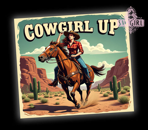 Cowgirl Retro 20oz Tumbler Wrap, Cowgirl Tumbler, Retro Western Design, Aesthetic Drinkware, 20oz Sublimation, Country Style, Western Decor, Gift for Cowgirl Sublimation SvggirlplusArt 
