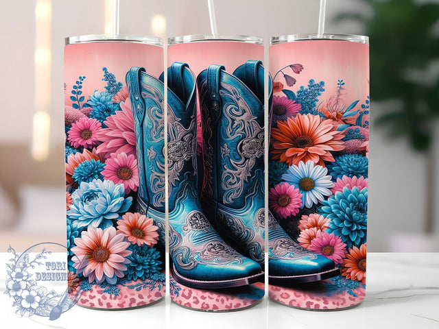 Cowgirl Rodeo Boots 20oz Tumbler, Western Tumbler, Country Tumbler, Rodeo Tumbler, Boots Tumbler, 20oz Sublimation Wrap, Southern Tumbler Sublimation ToriDesigns 