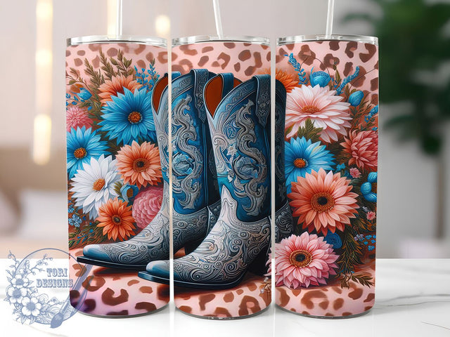 Cowgirl Rodeo Boots 20oz Tumbler, Western Tumbler, Country Tumbler, Rodeo Tumbler, Boots Tumbler, 20oz Sublimation Wrap, Southern Tumbler Sublimation ToriDesigns 