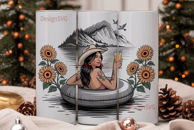 Cowgirl Summer 20oz Tumbler Wrap Sublimation DesignSVG 