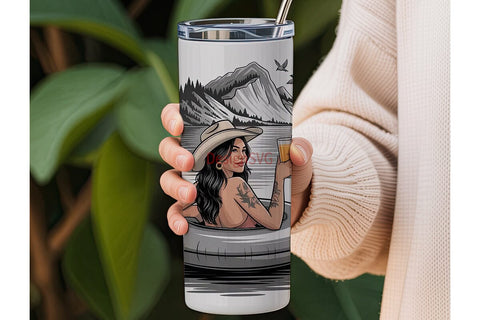 Cowgirl Summer 20oz Tumbler Wrap Sublimation DesignSVG 