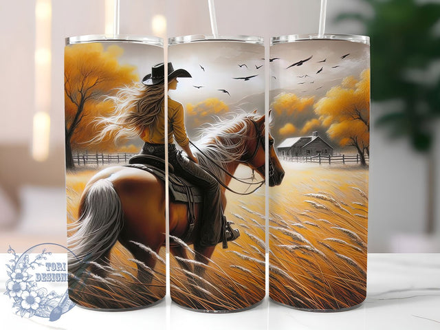 Cowgirl Sunflower Western Tumbler, Western Floral Sublimation Design, Rustic Country Cup Art, 20oz Cowgirl Tumbler, Whimsical Sunflower Mug, Stylish Western Cup, Cozy Rustic Wrap Sublimation ToriDesigns 