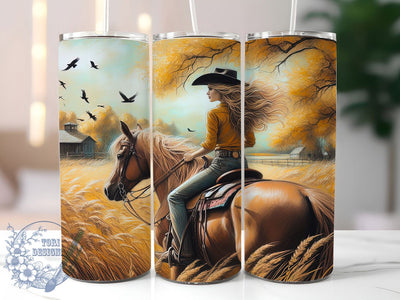 Cowgirl Sunflower Western Tumbler, Western Floral Sublimation Design, Rustic Country Cup Art, 20oz Cowgirl Tumbler, Whimsical Sunflower Mug, Stylish Western Cup, Cozy Rustic Wrap Sublimation ToriDesigns 