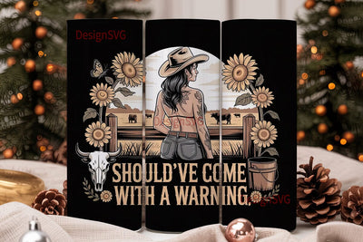 Cowgirl Sunset 20oz Tumbler Wrap Sublimation DesignSVG 