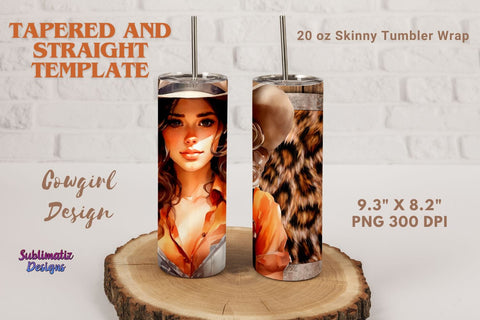 Cowgirl Tumbler Wrap | 20 Oz Skinny Sublimation Tumbler PNG | Country Western Tumbler Design Digital Download Sublimation Sublimatiz Designs 