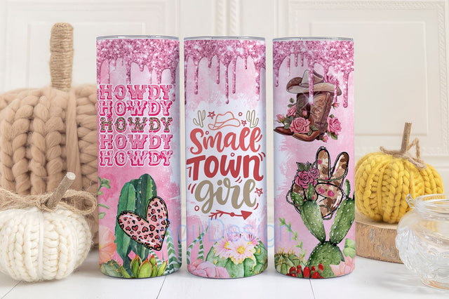Cowgirl Tumbler Wrap PNG Just a Small Town Girl Seamless Sublimation 20 oz Tumbler Design Instant Digital Download Sublimation BouDesign 