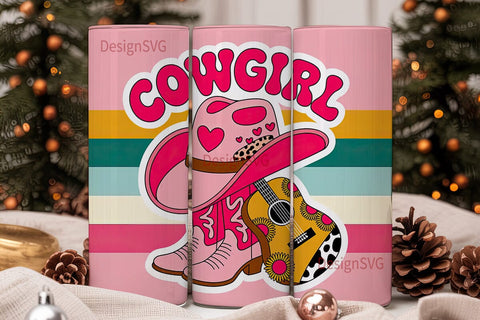 Cowgirl Tumbler Wrap PNG Sublimation DesignSVG 