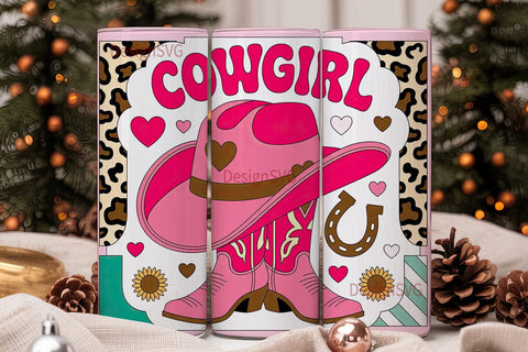 Cowgirl Tumbler Wrap PNG Sublimation DesignSVG 