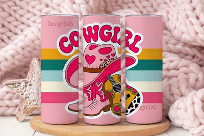 Cowgirl Tumbler Wrap PNG Sublimation DesignSVG 