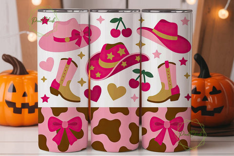 Cowgirl Tumbler Wrap PNG Sublimation PixelChick 