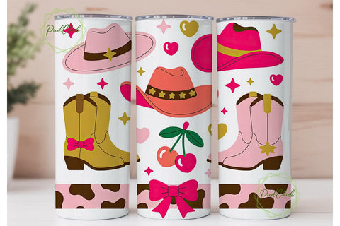 Cowgirl Tumbler Wrap PNG Sublimation PixelChick 