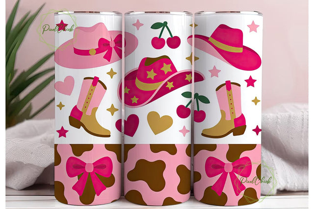 Cowgirl Tumbler Wrap PNG Sublimation PixelChick 