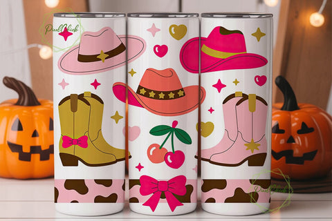 Cowgirl Tumbler Wrap PNG Sublimation PixelChick 