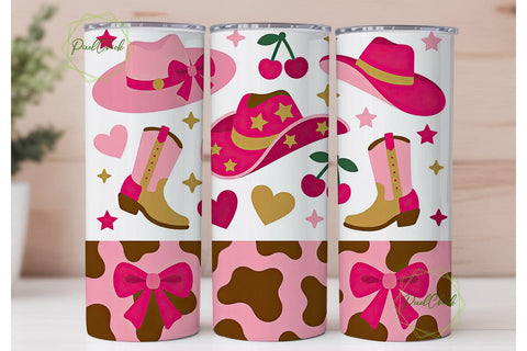 Cowgirl Tumbler Wrap PNG Sublimation PixelChick 