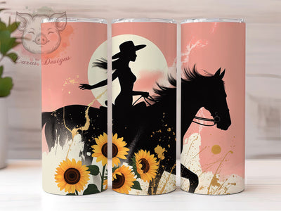 Cowgirl Western Horse Tumbler, Western Tumbler, Rustic 20oz Wrap, Sublimation Design, Stylish Gift Idea, Equestrian Cowgirl Wrap, Country Western Tumbler Sublimation Lara' s Designs 