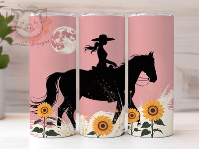 Cowgirl Western Horse Tumbler, Western Tumbler, Rustic 20oz Wrap, Sublimation Design, Stylish Gift Idea, Equestrian Cowgirl Wrap, Country Western Tumbler Sublimation Lara' s Designs 