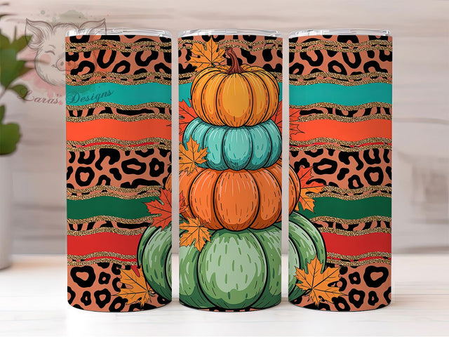 Cowgirl Western Pumpkin Tumbler Wrap, Leopard Print Wrap, 20oz Sublimation, Cowgirl Fall Cup, Pumpkin Leopard Mug, Rustic Autumn Tumbler, Western Fall Drinkware Sublimation Lara' s Designs 