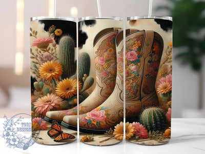 Cowgirl Western Rodeo Tumbler Wrap, Western Boots Design, 20oz Sublimation File, Rodeo Tumbler Wrap, Country Girl Tumbler, Western Aesthetic Wrap, Digital Cowgirl Design Sublimation ToriDesigns 