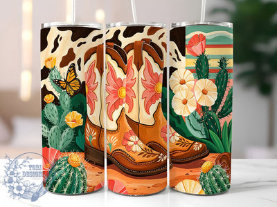 Cowgirl Western Rodeo Tumbler Wrap, Western Boots Design, 20oz Sublimation File, Rodeo Tumbler Wrap, Country Girl Tumbler, Western Aesthetic Wrap, Digital Cowgirl Design Sublimation ToriDesigns 