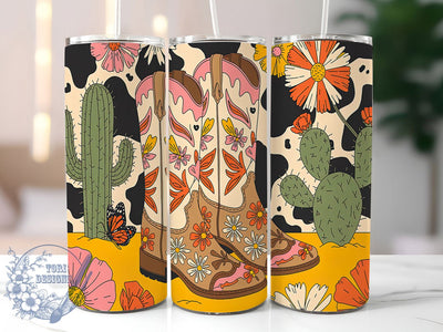 Cowgirl Western Rodeo Tumbler Wrap, Western Boots Design, 20oz Sublimation File, Rodeo Tumbler Wrap, Country Girl Tumbler, Western Aesthetic Wrap, Digital Cowgirl Design Sublimation ToriDesigns 