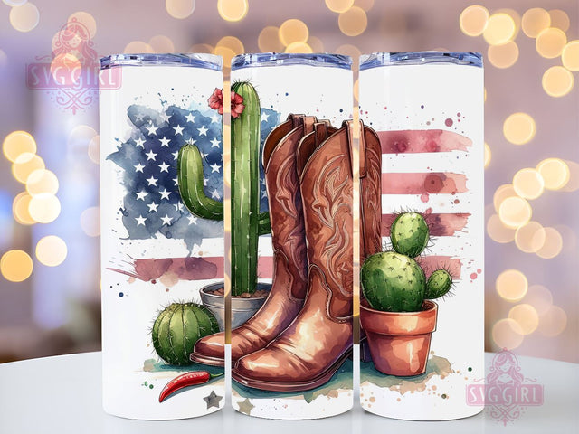 Cowgirl Western Tumbler Wrap, Cowgirl Boots and Cactus 20 oz Tumbler Sublimation Designs, Country Tumbler Wrap, Instant Digital Download Sublimation SvggirlplusArt 