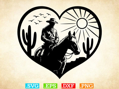 Cowgirl With Heart SVG Bundle, Horse Lover Svg, Cowgirl With Horse Clipart, Western Horse Svg SVG Creativeart88 