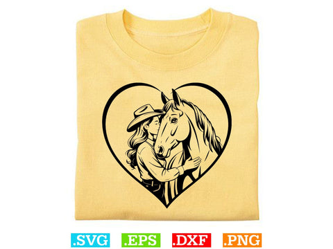 Cowgirl With Heart SVG Bundle, Horse Lover Svg, Cowgirl With Horse Clipart, Western Horse Svg SVG Creativeart88 