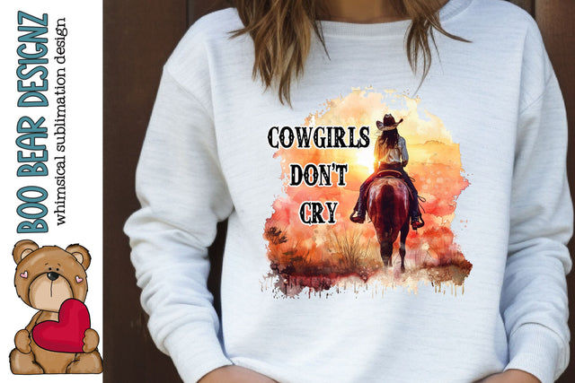 Cowgirls Don't Cry Clipart Sublimation Boo Bear Designz 