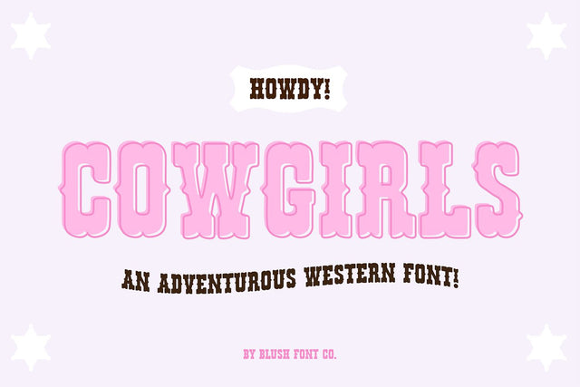Cowgirls Fancy Western Rodeo Font Font Blush Font Co. 