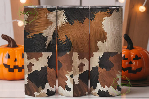 Cowhide 20oz Tumbler Wrap Sublimation PixelChick 