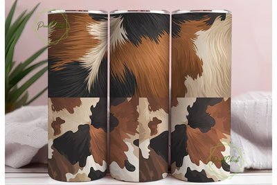 Cowhide 20oz Tumbler Wrap Sublimation PixelChick 